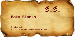 Baka Blanka névjegykártya