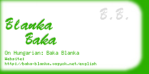 blanka baka business card